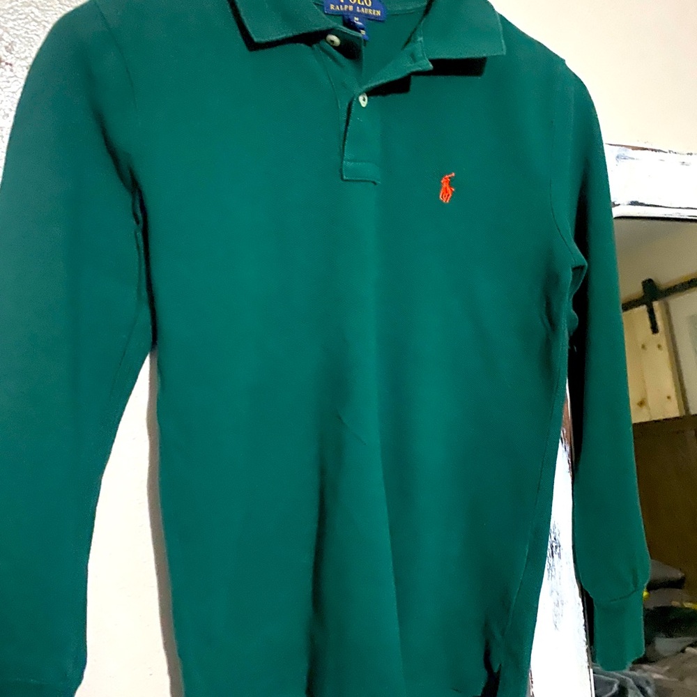 Polo Ralph Lauren boys 10-12 long sleeve green